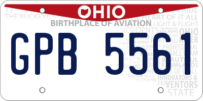 OH license plate GPB5561