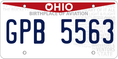 OH license plate GPB5563