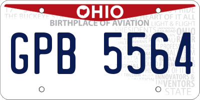 OH license plate GPB5564