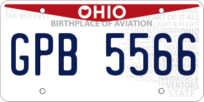 OH license plate GPB5566