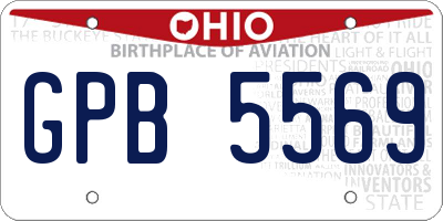 OH license plate GPB5569