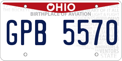 OH license plate GPB5570