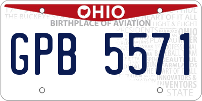 OH license plate GPB5571