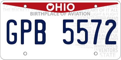 OH license plate GPB5572