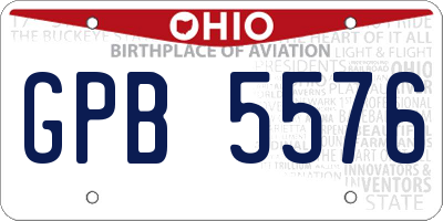 OH license plate GPB5576