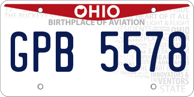 OH license plate GPB5578