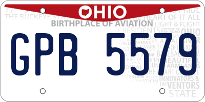 OH license plate GPB5579