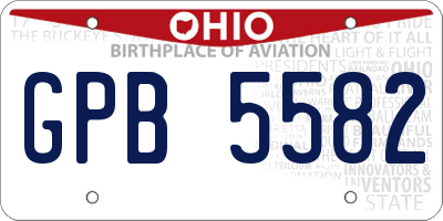 OH license plate GPB5582