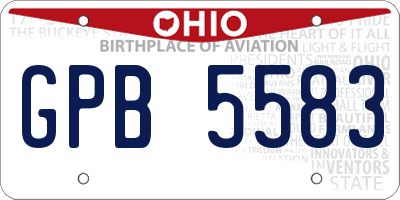 OH license plate GPB5583