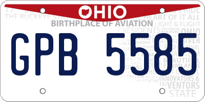 OH license plate GPB5585