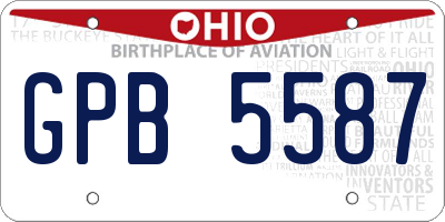 OH license plate GPB5587