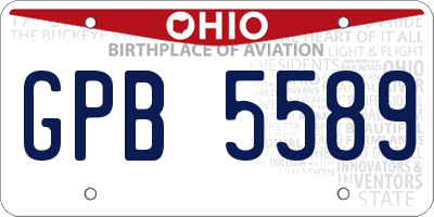 OH license plate GPB5589