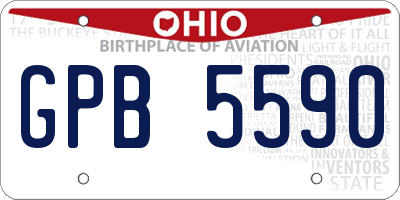 OH license plate GPB5590