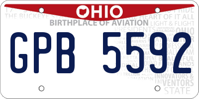 OH license plate GPB5592