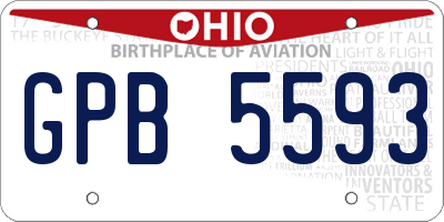 OH license plate GPB5593