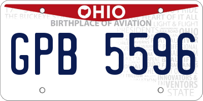 OH license plate GPB5596