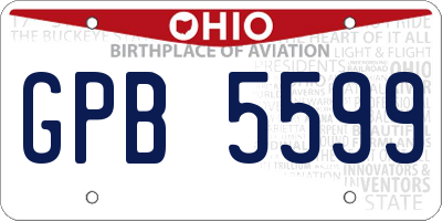 OH license plate GPB5599