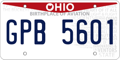 OH license plate GPB5601