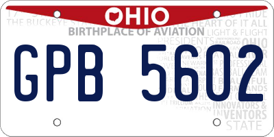 OH license plate GPB5602
