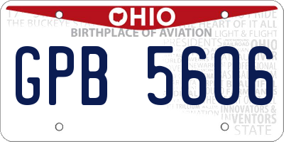 OH license plate GPB5606