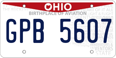 OH license plate GPB5607