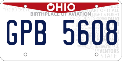 OH license plate GPB5608
