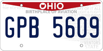 OH license plate GPB5609