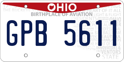 OH license plate GPB5611