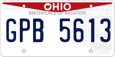 OH license plate GPB5613