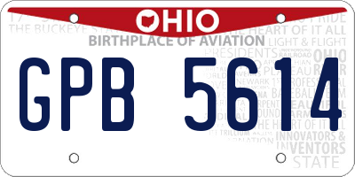 OH license plate GPB5614
