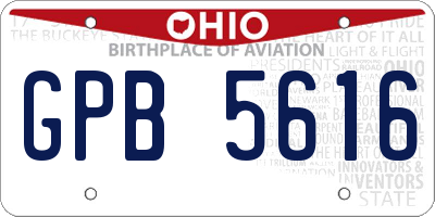 OH license plate GPB5616