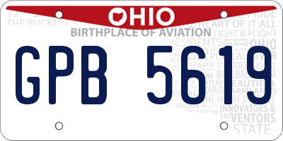OH license plate GPB5619