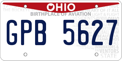 OH license plate GPB5627