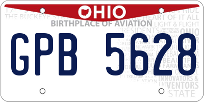 OH license plate GPB5628