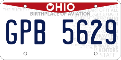 OH license plate GPB5629