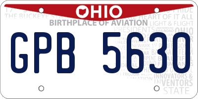 OH license plate GPB5630