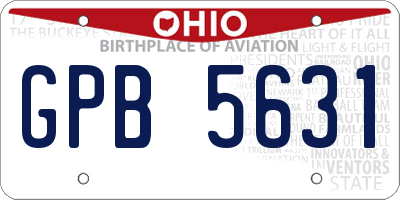 OH license plate GPB5631