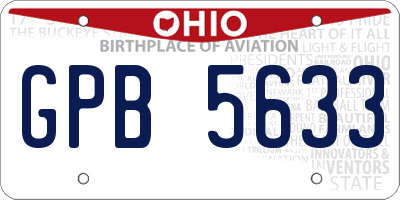 OH license plate GPB5633