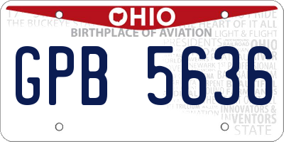 OH license plate GPB5636
