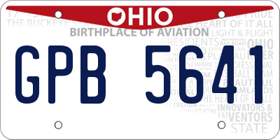 OH license plate GPB5641