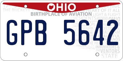 OH license plate GPB5642