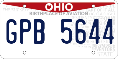 OH license plate GPB5644