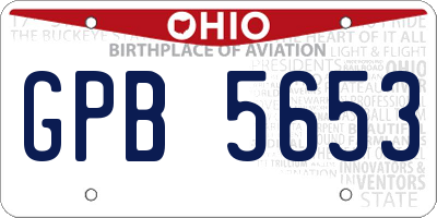 OH license plate GPB5653