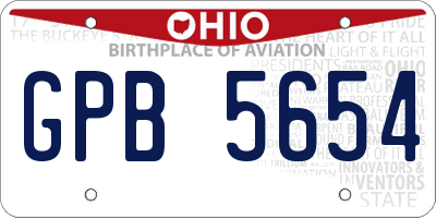 OH license plate GPB5654