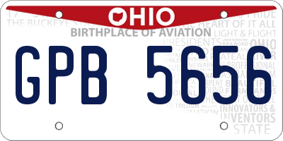 OH license plate GPB5656