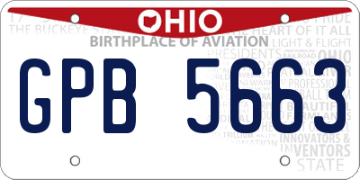 OH license plate GPB5663