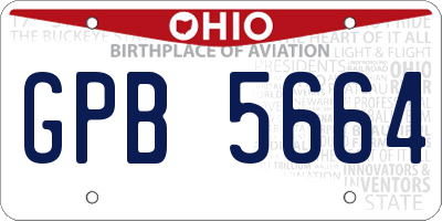 OH license plate GPB5664