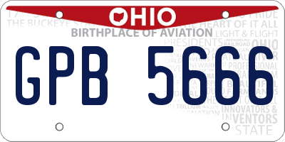 OH license plate GPB5666
