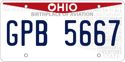 OH license plate GPB5667