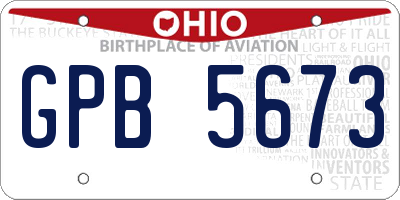 OH license plate GPB5673